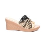 Dép nữ đế xuồng PU siêu nhẹ cao 7cm Hanatabi quai lưới (35-39) mã HNDE7F1121
