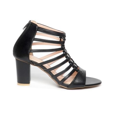 giày sandal nữ cao gót 7cm Hanatabi quai xương cá khóa kéo đế TA bigsize (35-41) mã HNSDK7F1095