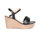 Giày sandal Nữ Đế Xuồng PU Siêu Nhẹ Cao 9cm Hanatabi Quai 1 Xếp Hậu C (35-39) Mã HNSDX8F1085