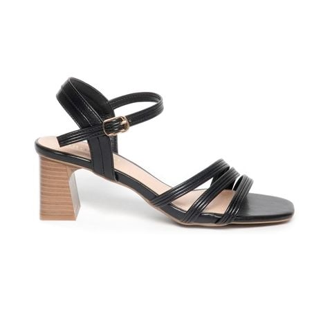 Giày sandal nữ cao gót 5cm Hanatabi quai chéo mũi vuông hậu c đế TA bigsize (35-41) mã HNSDG5F1116