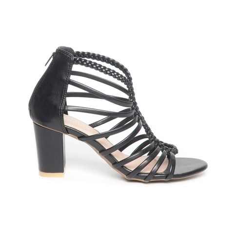 Giày sandal nữ cao gót 7cm Hanatabi quai đan khóa kéo đế TA cao cấp bigsize (35-41) mã HNSDG7F1142