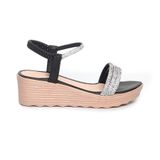 Giày Sandal Nữ Đế PU Siêu Nhẹ Cao 5cm Hanatabi Quai Ngang Hậu Thun (35-40) Mã HNSD5F1172