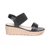 giày sandal nữ đế PU siêu nhẹ cao 5cm Hanatabi quai ngang hậu thun (35-40) mã HNSD5F1143