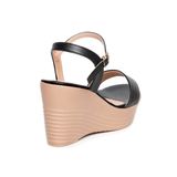 Giày Sandal Nữ Đế Xuồng PU Siêu Nhẹ Cao 9cm Hanatabi Quai Ngang Hậu C (35-39) Mã HNSDX9F956