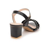 giày sandal nữ cao gót 5cm Hanatabi quai xếp mũi vuông hậu c đế TA bigsize (35-41) mã HNSDG5F921