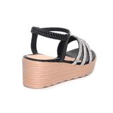 Giày Sandal Nữ Đế PU Siêu Nhẹ Cao 5cm Hanatabi Quai Ngang Hậu Thun (35-40) Mã HNSD5F1173