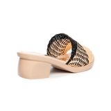 dép nữ đế PU kem siêu nhẹ cao 5cm Hanatabi quai lưới bigsize (35-42) mã HNDE5F1102