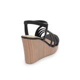giày Sandal Nữ Đế Xuồng Pu Siêu Nhẹ Cao 9cm Hanatabi Quai Ngang Hậu Thun (35-39) Mã HNSDX9F838