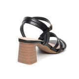 Giày sandal nữ cao gót 5cm Hanatabi quai chéo mũi vuông hậu c đế TA bigsize (35-41) mã HNSDG5F1116