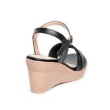 giày sandal nữ đế xuồng PU siêu nhẹ cao 7cm Hanatabi quai xếp hậu c (35-39) mã HNSDX7F1054