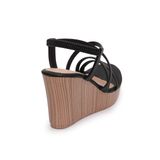 Sandal nữ Hanatabi dây chéo đế pu vân gỗ siêu nhẹ cao 9cm mã HNSDX9F836 (Size 35 ->39)