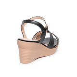 giày sandal nữ đế xuồng PU siêu nhẹ cao 7cm Hanatabi quai chéo hậu c (35-39) mã HNSDX7F999