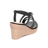 giày sandal nữ đế xuồng PU siêu nhẹ cao 7cm Hanatabi quai chéo hậu thun (35-39) mã HNSDX7F1053