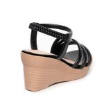 giày sandal nữ đế xuồng PU siêu nhẹ cao 7cm Hanatabi quai ngang hậu thun (35-39) mã HNSDX7F1050
