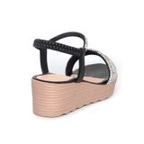 Giày Sandal Nữ Đế PU Siêu Nhẹ Cao 5cm Hanatabi Quai Ngang Hậu Thun (35-40) Mã HNSD5F1172