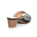 dép nữ cao gót lăn vân gỗ 5cm Hanatabi quai ngang đính đá đế TA cao cấp bigsize (35-41) mã HNDE5F995