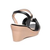 giày sandal nữ đế xuồng PU siêu nhẹ cao 7cm Hanatabi quai bông hậu c (35-39) mã HNSDX7F1018