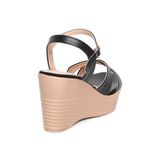 Giày sandal nữ đế xuồng PU siêu nhẹ cao 9cm Hanatabi quai chéo hậu c (35-39) mã HNSDX9F1165