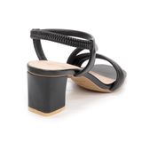 giày sandal nữ cao gót 5cm Hanatabi quai ngang mũi vuông hậu thun đế TA bigsize (35-41) mã HNSDT5F777
