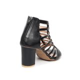 giày sandal nữ cao gót 7cm Hanatabi quai xương cá khóa kéo đế TA bigsize (35-41) mã HNSDK7F1095