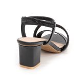 giày sandal nữ cao gót 5cm Hanatabi quai ngang mũi vuông hậu thun đế TA bigsize (35-41) mã HNSDT5F855