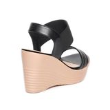 Giày sandal nữ đế xuồng PU siêu nhẹ cao 9cm Hanatabi quai ngang hậu thun (35-39) mã HNSDX9F1156