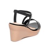 giày sandal nữ đế xuồng PU siêu nhẹ cao 7cm Hanatabi quai ngang hậu thun (35-39) mã HNSDX7F1051