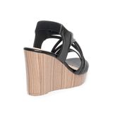 giày sandal nữ đế xuồng PU siêu nhẹ cao 9cm Hanatabi quai đan hậu thun (35-39) mã HNSDX9F1070