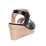giày sandal nữ đế xuồng PU siêu nhẹ cao 7cm Hanatabi quai chéo khóa kéo (35-39) mã HNSDX7F1022