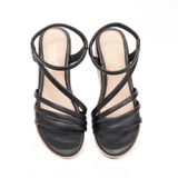 giày sandal nữ đế xuồng PU siêu nhẹ cao 5cm Hanatabi quai ngang hậu thun (35-40) mã HNSD5F939