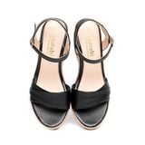 Giày Sandal Nữ Đế Xuồng PU Siêu Nhẹ Cao 9cm Hanatabi Quai 2 Xếp Hậu C (35-39) Mã HNSDX9F1083