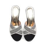 dép nữ cao gót 5cm Hanatabi quai ngang đính đá đế TA cao cấp bigsize (35-41) mã HNDE5F1093