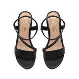 giày sandal nữ đế PU siêu nhẹ cao 9cm Hanatabi quai chéo hậu thun (35-39) mã HNSDX9F837