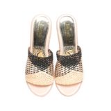 Dép nữ đế xuồng PU siêu nhẹ cao 9cm Hanatabi quai lưới (35-39) mã HNDE9F1158
