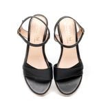 giày sandal nữ đế xuồng PU siêu nhẹ cao 7cm Hanatabi quai xếp hậu c (35-39) mã HNSDX7F1054