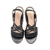 giày sandal nữ đế xuồng PU siêu nhẹ cao 9cm Hanatabi quai đan hậu thun (35-39) mã HNSDX8F1069