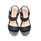 Giày sandal nữ đế xuồng PU siêu nhẹ cao 9cm Hanatabi quai ngang hậu thun (35-39) mã HNSDX9F1156