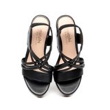 giày sandal nữ đế xuồng PU siêu nhẹ cao 9cm Hanatabi quai đan hậu thun (35-39) mã HNSDX9F1070