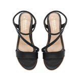 giày sandal nữ đế xuồng pu siêu nhẹ cao 5cm Hanatabi quai chéo hậu thun (35-40) mã HNSD5F938