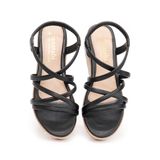 giày sandal nữ đế xuồng PU siêu nhẹ cao 5cm Hanatabi quai chéo hậu thun (35-40) mã HNSD5F940