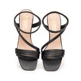 giày sandal nữ cao gót 5cm Hanatabi quai ngang mũi vuông hậu thun đế TA bigsize (35-41) mã HNSDT5F777