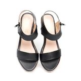 giày sandal nữ đế xuồng PU siêu nhẹ cao 7cm Hanatabi quai ngang khóa kéo (35-39) mã HNSDX7F1026