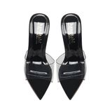 Dép nữ cao gót 9cm Hanatabi quai ngang mica (35-39) mã HNSDG9F1164