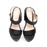 giày sandal nữ đế xuồng PU siêu nhẹ cao 9cm Hanatabi quai ngang khóa kéo (35-39) mã HNSDX9F1028