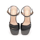 giày sandal nữ cao gót 5cm Hanatabi quai xếp mũi vuông hậu C đế TA bigsize (35-41) mã HNSDG5F864