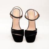 giày sandal nữ cao gót mika 5cm Hanatabi quai xếp mũi vuông đế TA bigsize (35-41) mã HNSDG5F863