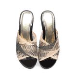 dép nữ đế PU đen siêu nhẹ cao 5cm Hanatabi quai lưới bigsize (35-41) mã HNDE5F1101