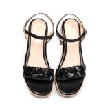 giày sandal nữ đế Pu siêu nhẹ cao 7cm Hanatabi quai bèo nhún hậu c (35-39) mã HNSDG7F989
