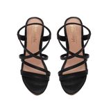 giày sandal nữ đế xuồng PU siêu nhẹ cao 9cm Hanatabi quai chéo hậu thun (35-39) mã HNSDX9F836