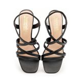 giày sandal nữ cao gót 5cm Hanatabi quai chéo mũi vuông hậu thun đế TA bigsize (35-41) mã HNSDT5F857